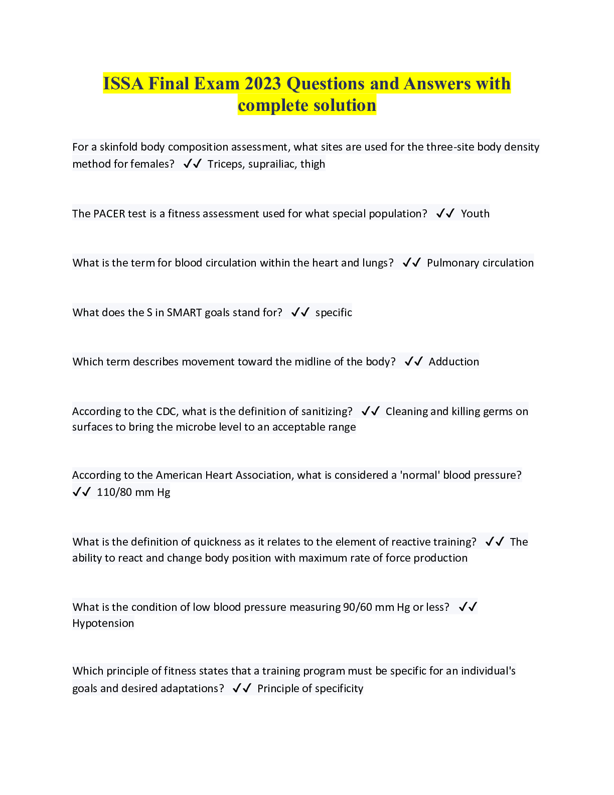 Preview image for ISSA Final Exam 2023 Questions and Answers with complete solution
